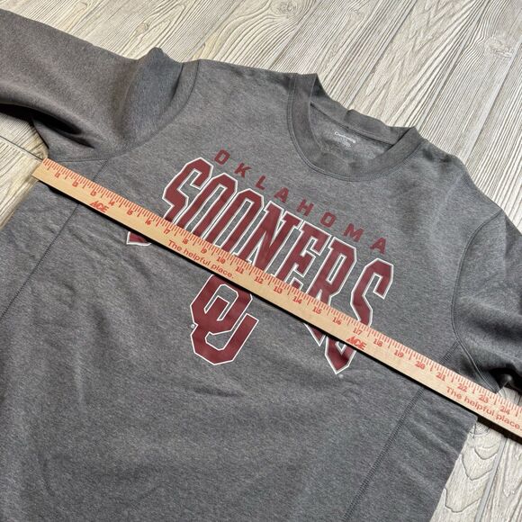 Oklahoma Sooners Crewneck Sweatshirt Men’s L Gray Spellout Logo Captivating New - Picture 7 of 10
